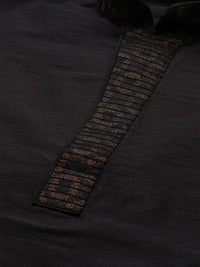 SOJANYA Lelaki Hitam Solid Kurta Lurus