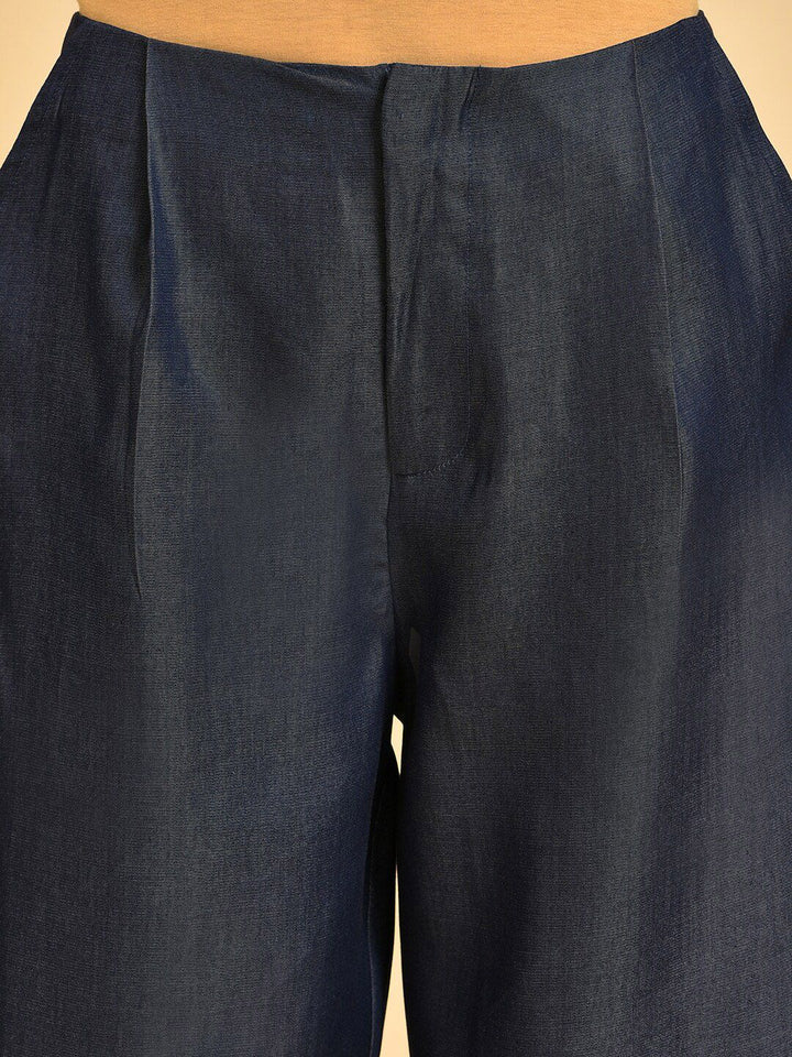 W Women Teal Blue Comfort Culottes Trousers
