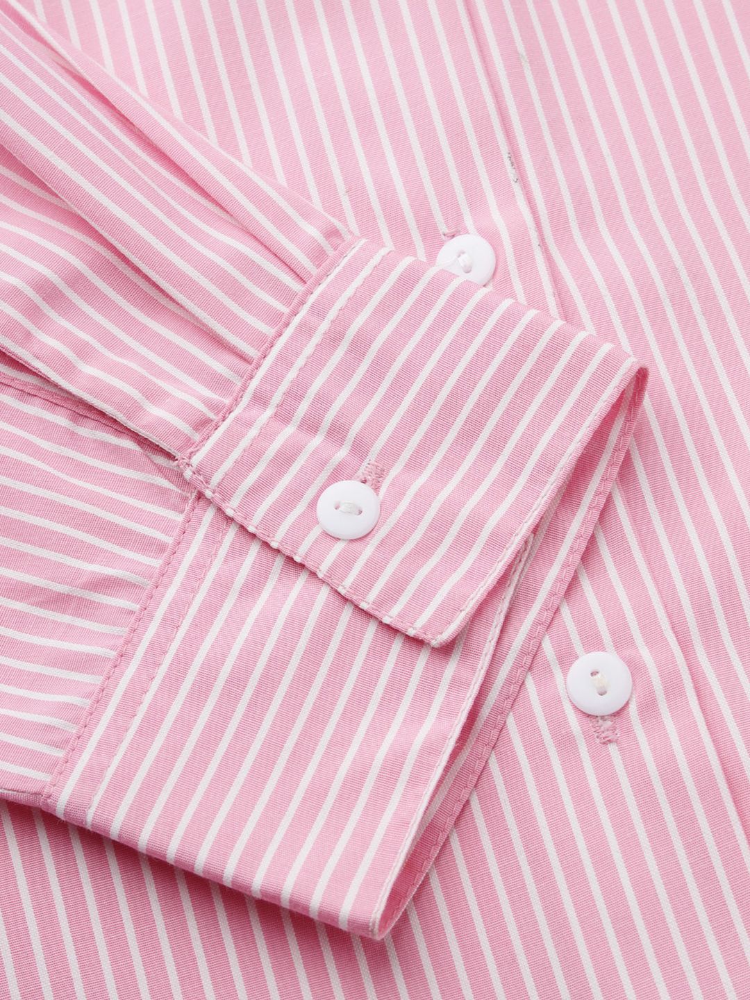 Style Quotient Pink Classic Striped Cotton Formal Shirt