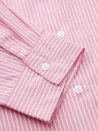 Style Quotient Pink Classic Striped Cotton Formal Shirt