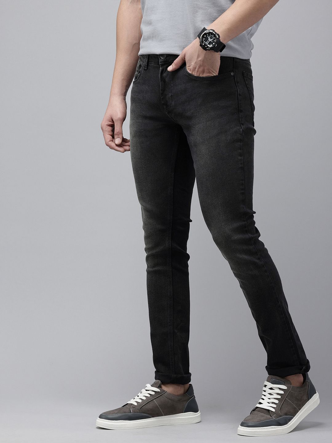 SPYKAR Men Skinny Slim Fit Low-Rise Light Fade Stretchable Jeans
