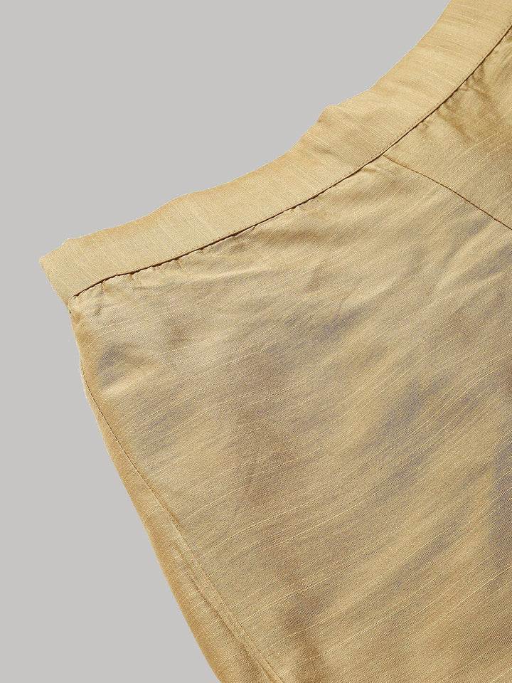 W Women Gold-Toned Comfort Cropped Parallel Trousers