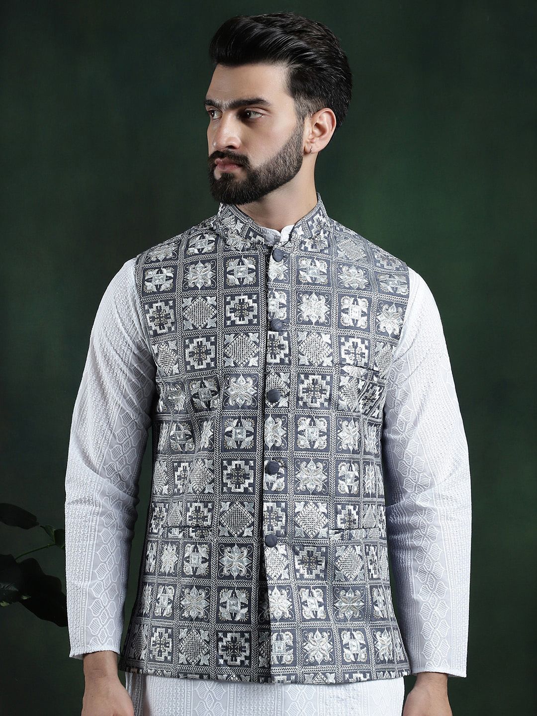 SOJANYA Jaket Nehru Sulam Lelaki