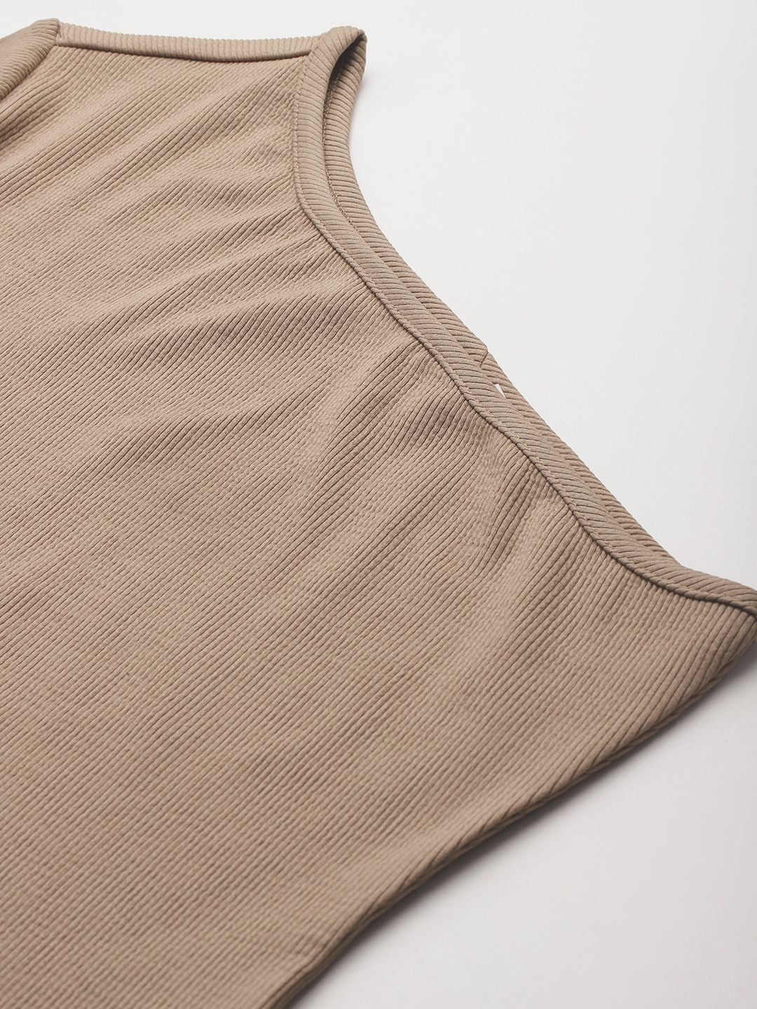 DressBerry Ribbed One-Shoulder Top with Trousers Co-ords