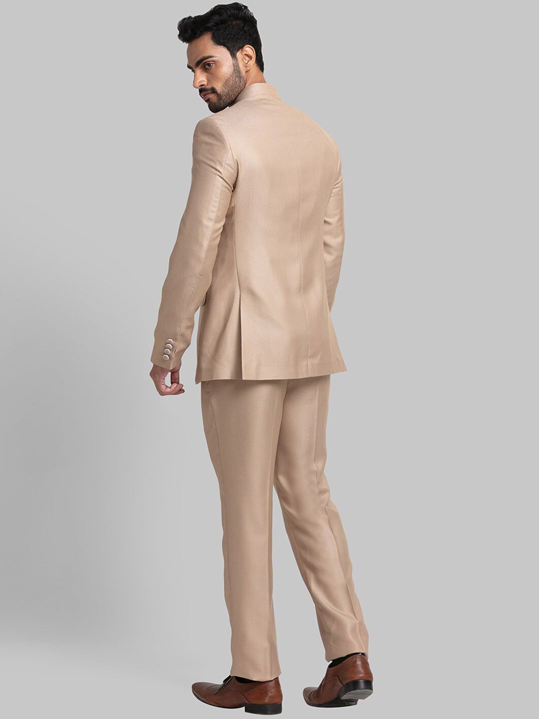 Raymond Men Woven Designed Single-Breasted Bandhgala Blazer Two-Piece Suit