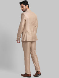 Raymond Men Woven Designed Single-Breasted Bandhgala Blazer Two-Piece Suit
