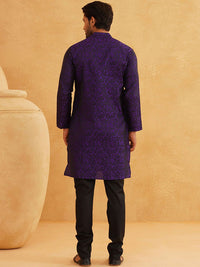 SOJANYA Geometric Woven Design Regular Straight Kurta With Churidar