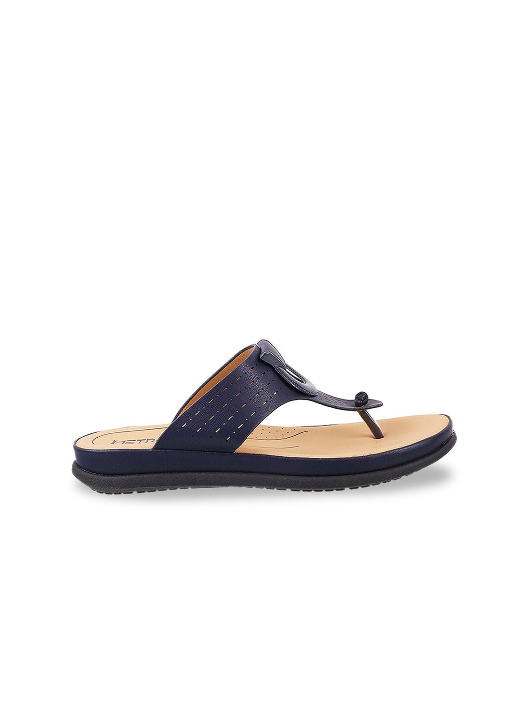 Metro Women Blue Solid Comfort Flats