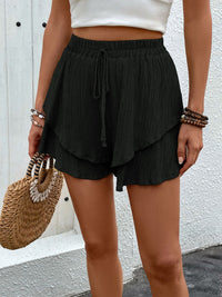 DressBerry Women Crinkled Layered Shorts