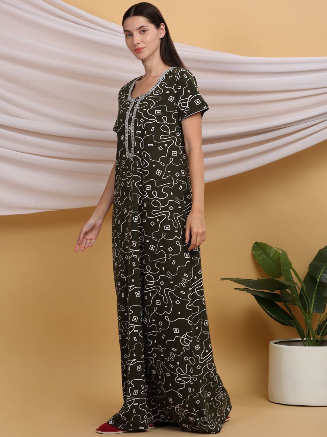 Sweet Dreams Printed Pure Cotton Maxi Nightdress