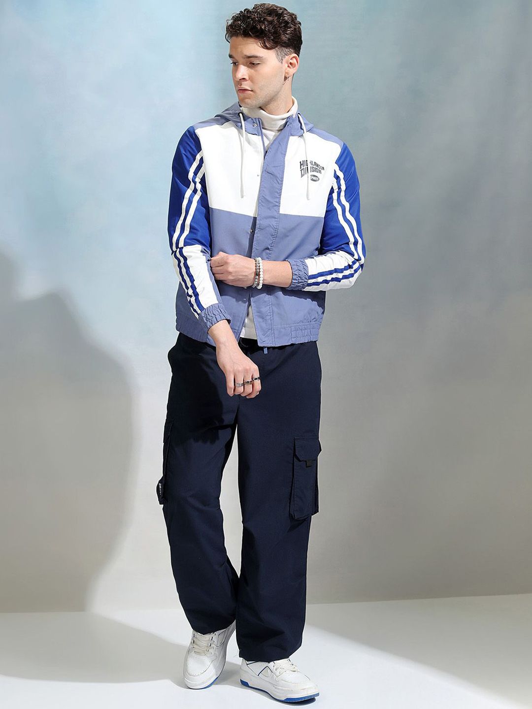 HIGHLANDER Men Colourblocked Outdoor Bomber with Patchwork Jacket