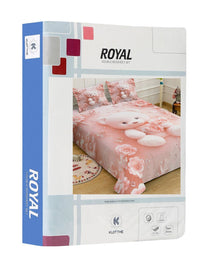 KLOTTHE Pink Cartoon Characters  Printed 400 TC King Superfine Bedsheets