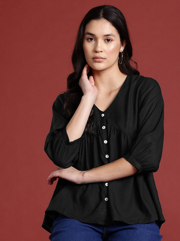 all about you Puff Sleeve Empire Top