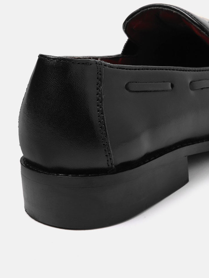House of Pataudi Men Handcrafted Leather Formal Loafers