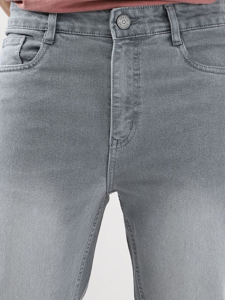 Urbano Fashion Men Straight Fit Mid-Rise Light Fade Stretchable Jeans