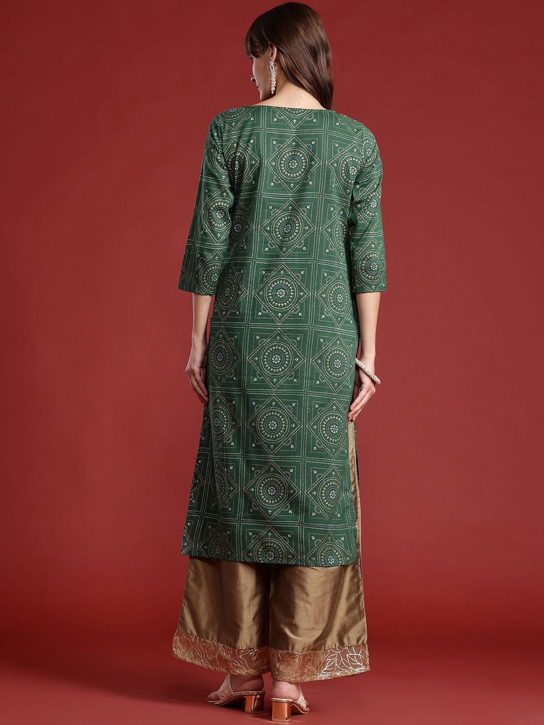 Anouk Bandhani Print A-Line Kurta