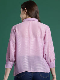 DressBerry Dobby Weave Self-Striped Casual Shirt