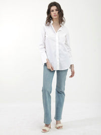 RAREISM Classic Spread Collar Opaque Casual Shirt