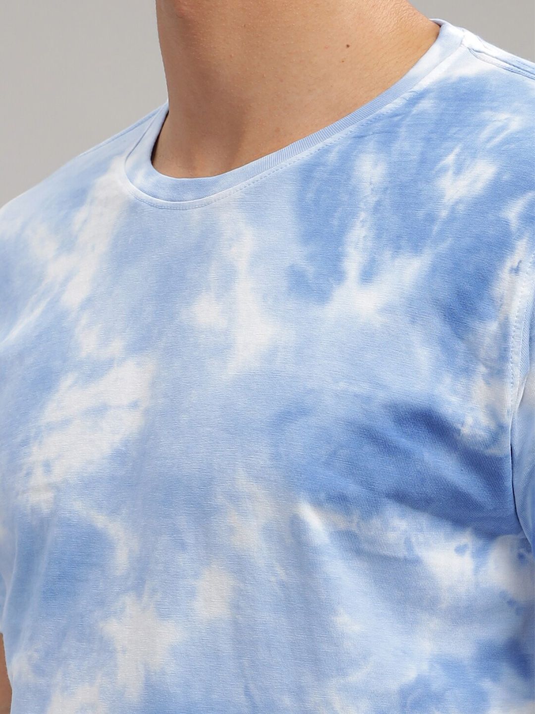 ADRO Tie & Dye Printed Round Neck Short Sleeves Regular Fit Cotton T-shirt