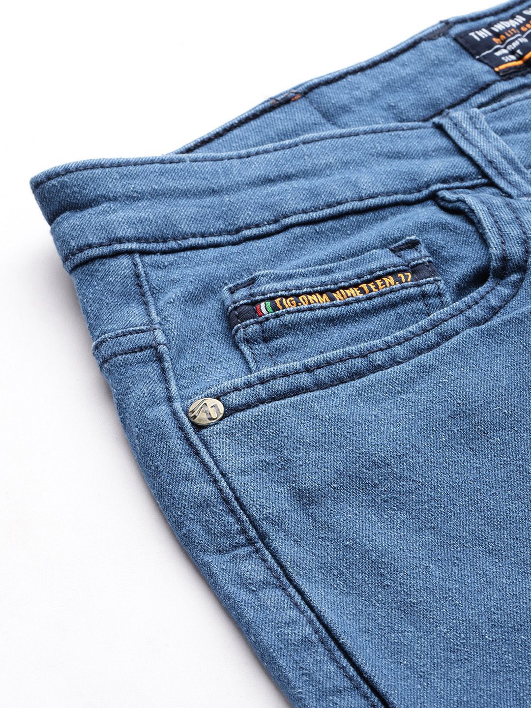 The Indian Garage Co Slim Fit Light Fade Printed Stretchable Jeans