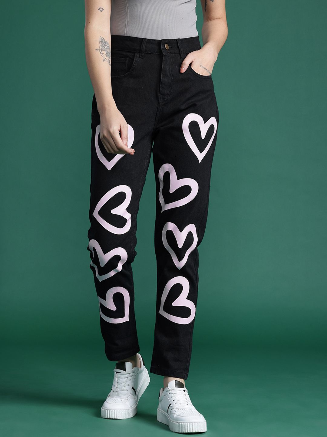 DressBerry Women Printed Boyfriend Fit Jeans