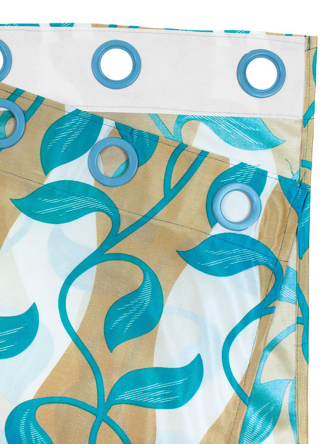 Story@home Nature White & Blue Set of 2 Floral Long Door Curtains