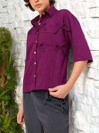 DressBerry Tether Tale Striped Texture Shirt