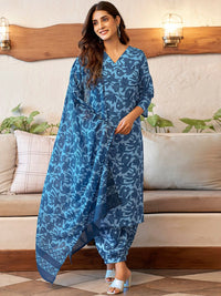 KALINI Floral Printed Regular V Neck Straight Kurta With Salwar & Dupatta