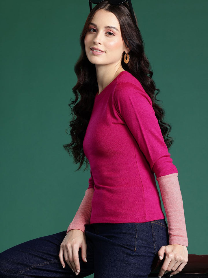 DressBerry Solid Acrylic Pullover