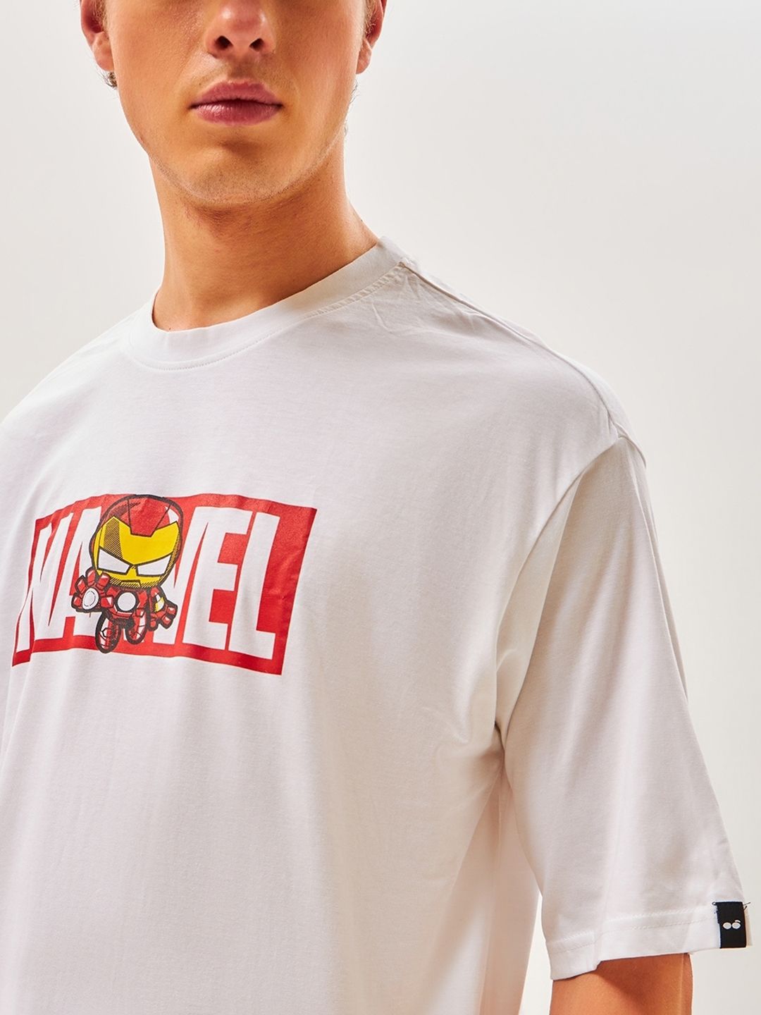 Bewakoof Men Marvel Ironman Typography Oversized Cotton T-shirt