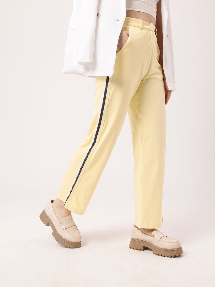 Women Feminine Sunny Pop Side Stripes Regular Trousers