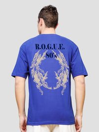 ADRO Lelaki Baju T-Shirt Bersaiz Besar Kapas Lengan Jatuh Bercetak Grafik