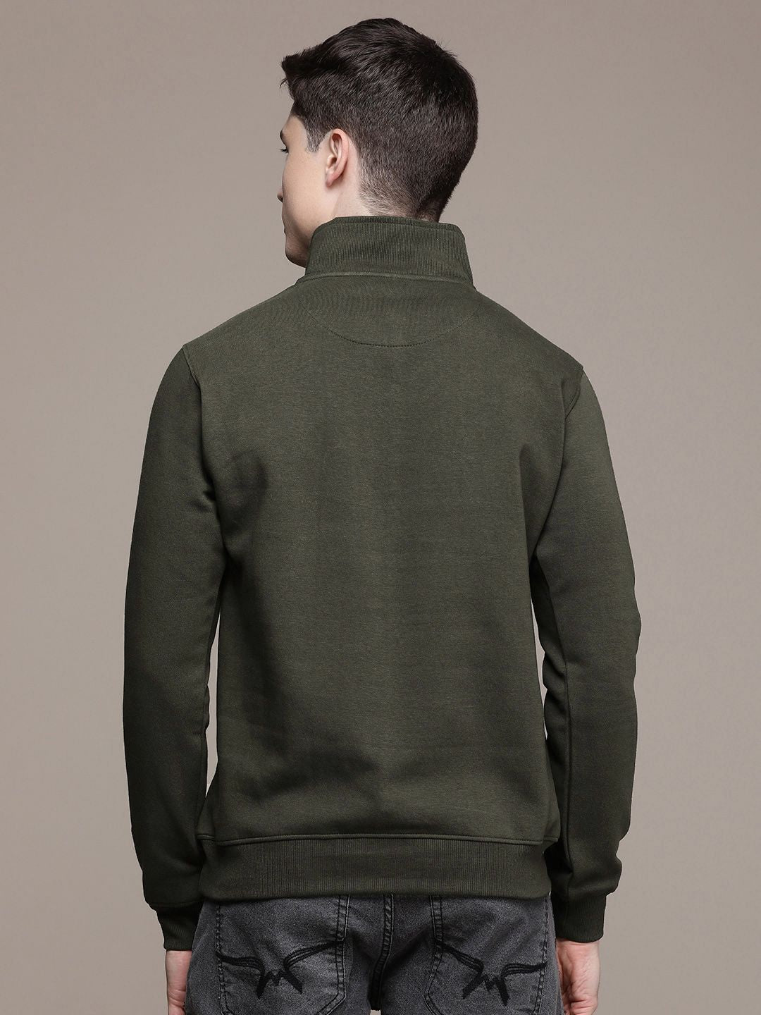 Sambungan Perancis Mock Collar Sweatshirt