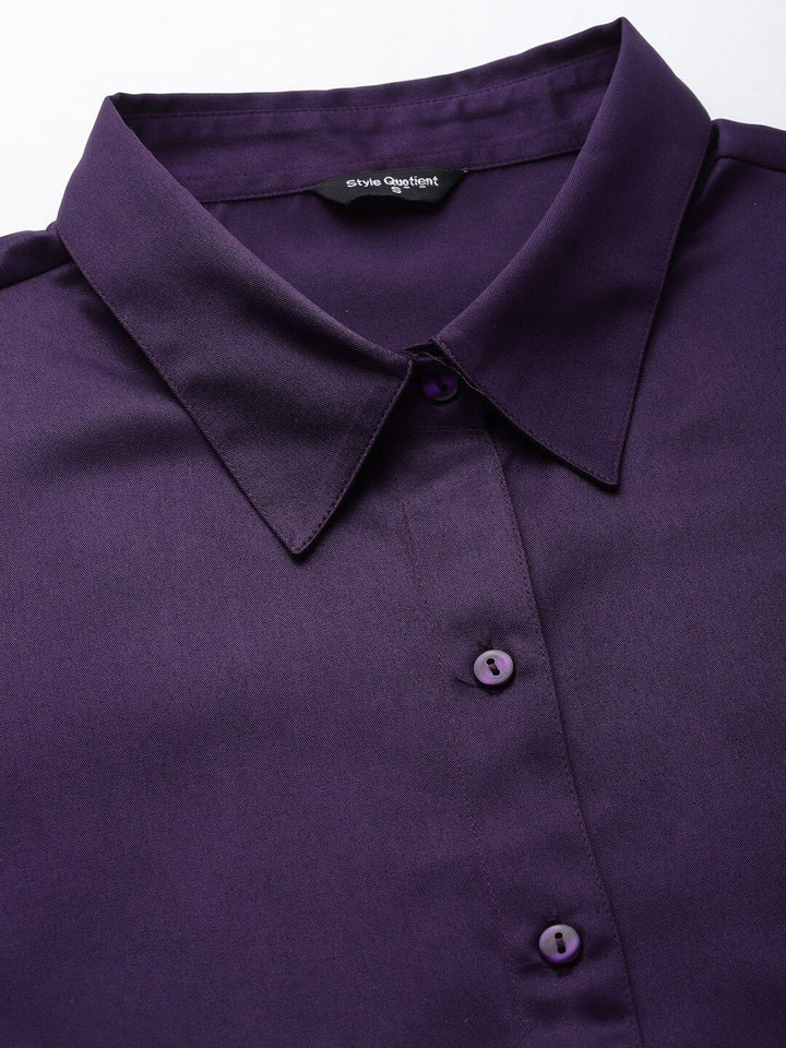 Style Quotient Satin Finish Spread Collar Formal Shirt