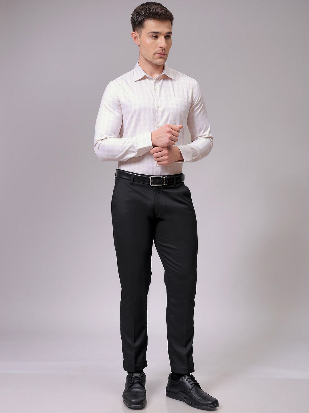 The Indian Garage Co. X Luxe Men Slim Fit Multi Stripes Opaque Striped Formal Shirt