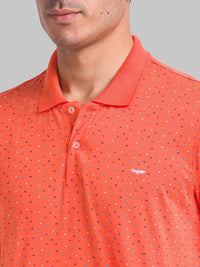 Park Avenue Micro Ditsy Printed Polo Collar Slim Fit T-shirt