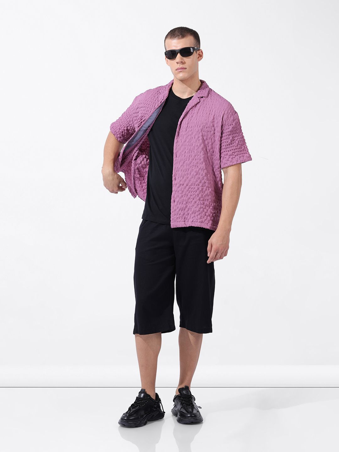 The Indian Garage Co Men Relaxed Fit Self Design Resort Wear Shirt