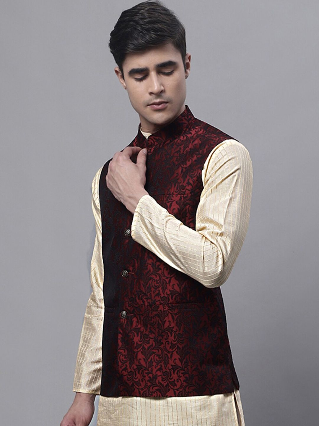 Jompers Woven Design Nehru Jackets