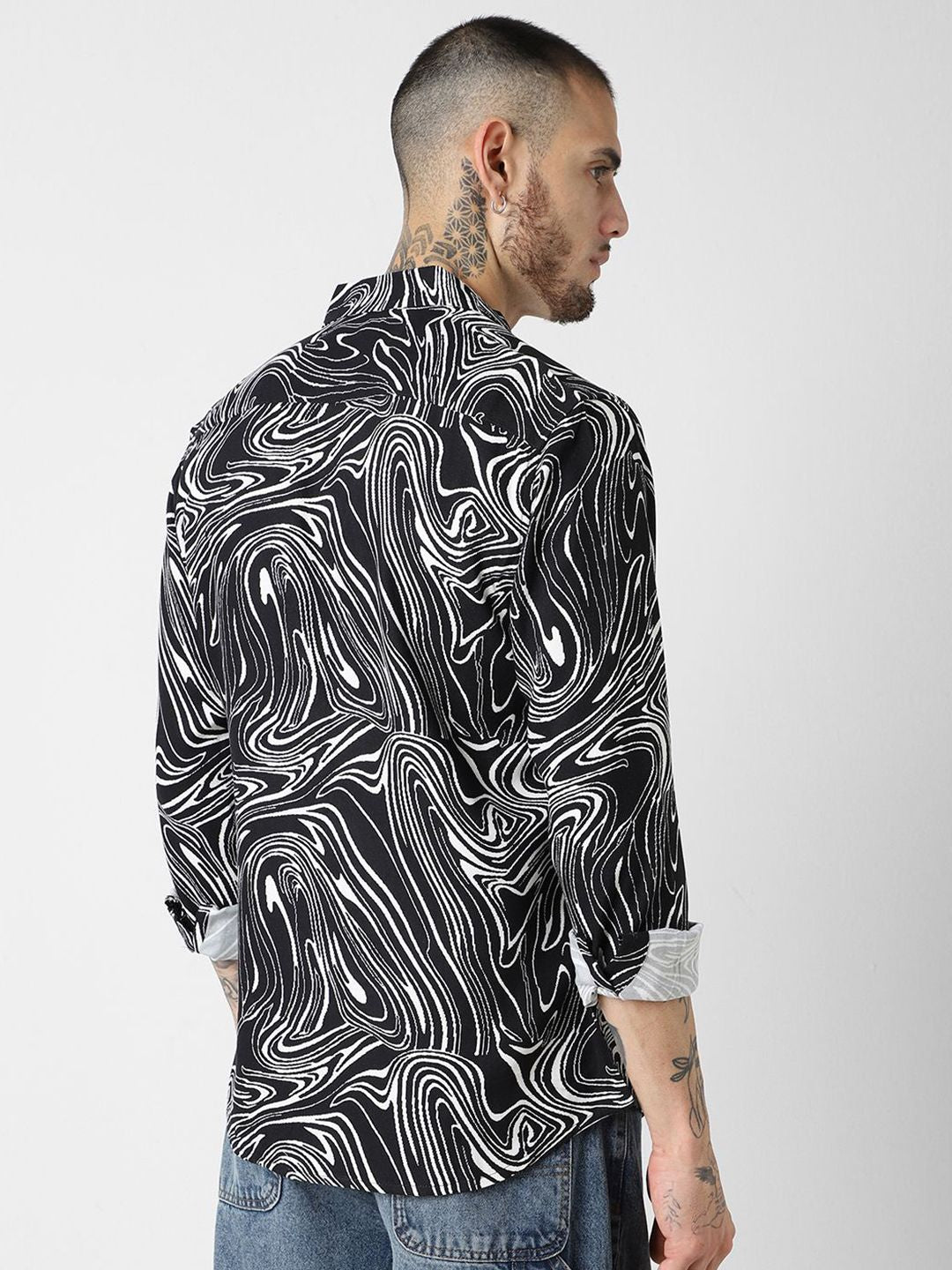 VASTRADO Men Classic Slim Fit Opaque Printed Casual Shirt