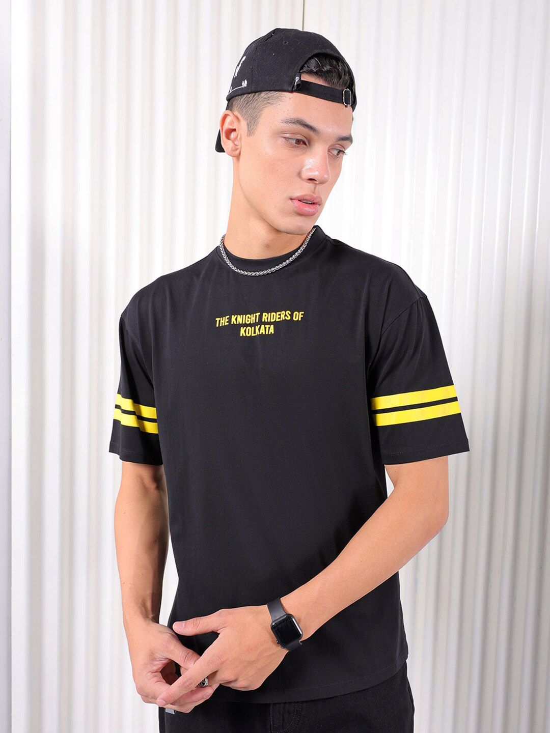 The Indian Garage Co Typography Printed Pure Cotton Regular Fit T-shirt