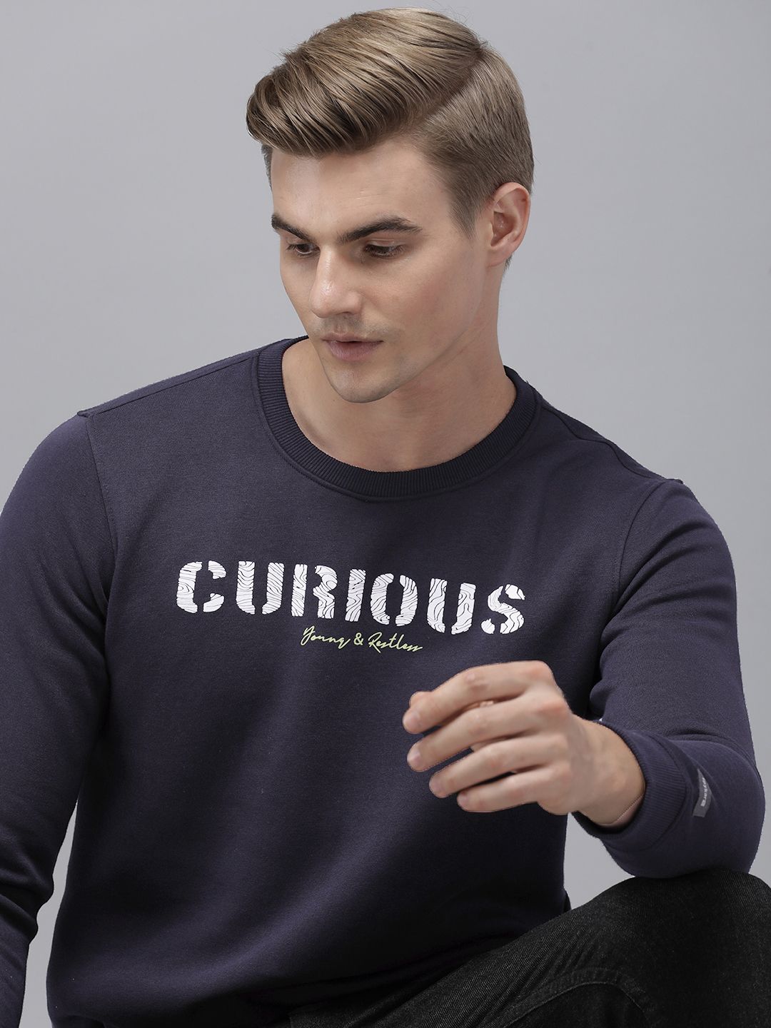 SPYKAR Typography Printed Pullover Sweatshirt