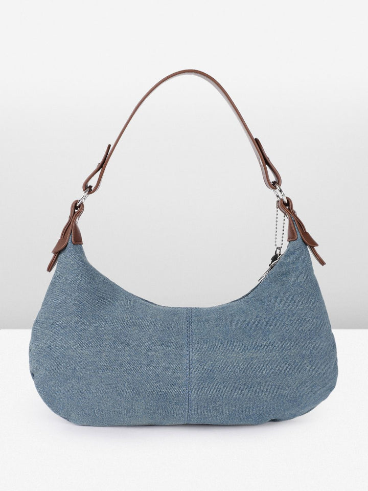 DressBerry Textured Baguette Hobo Bag