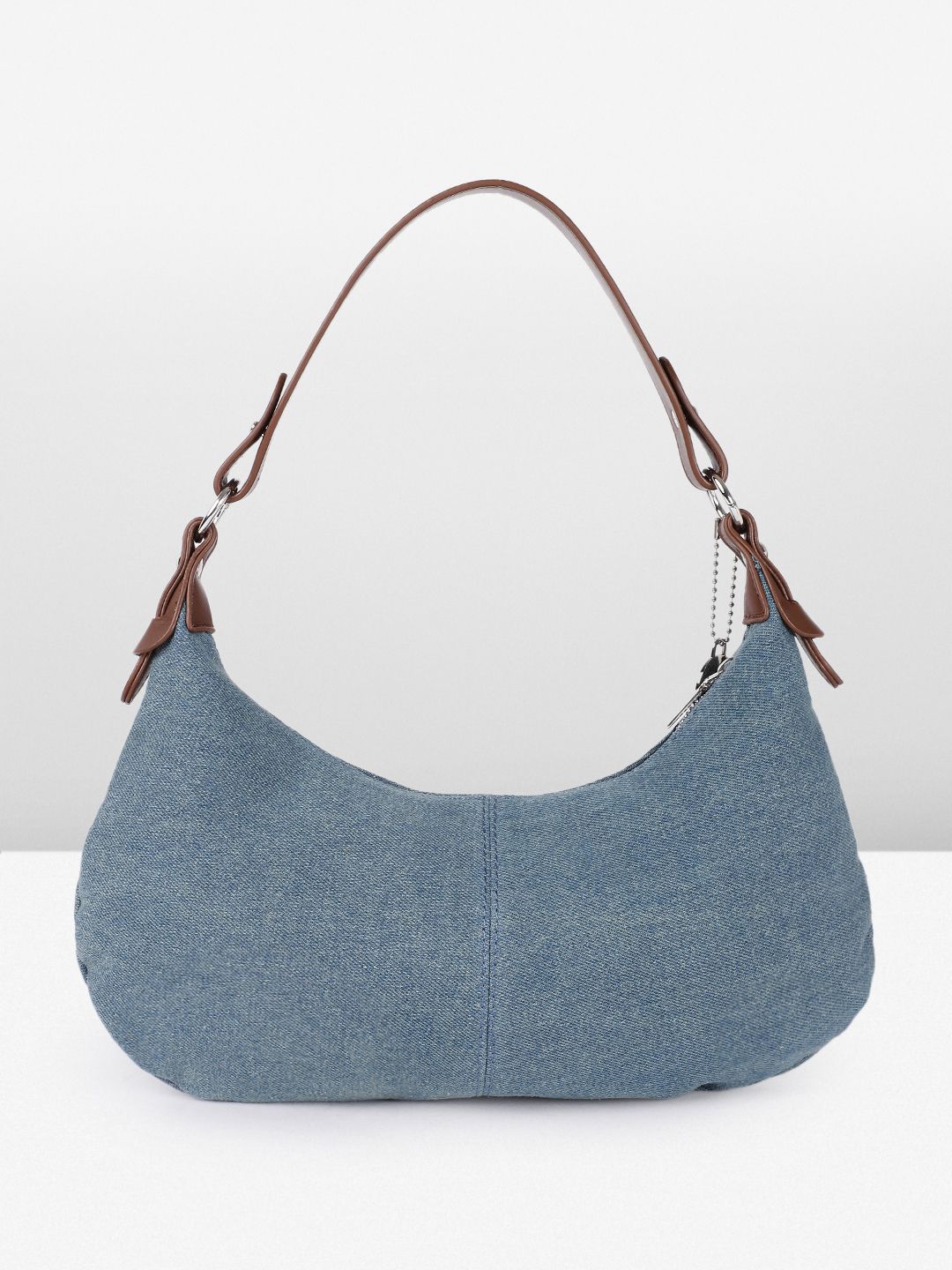 DressBerry Textured Baguette Hobo Bag