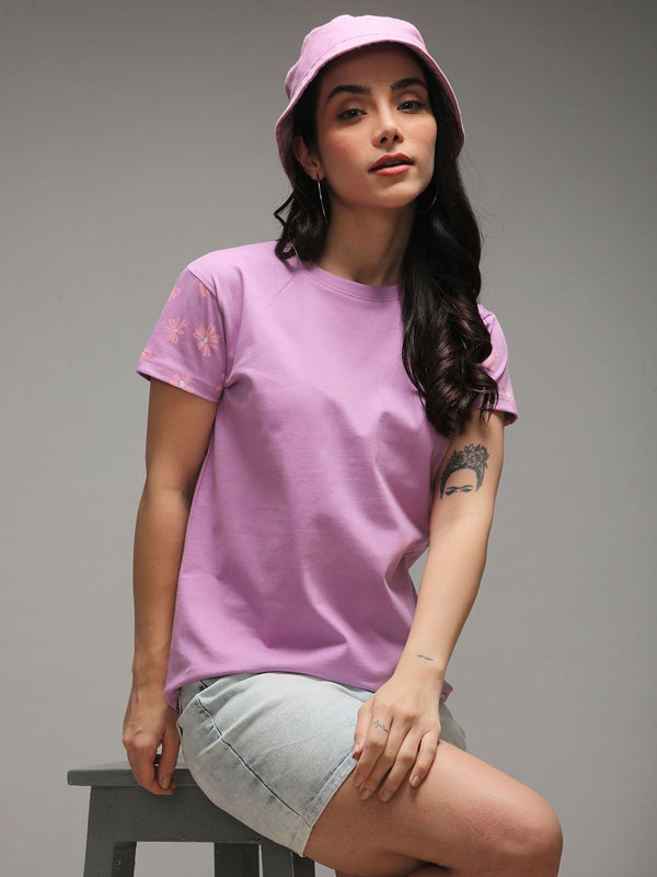 DILLINGER Women Regular Fit Crew Neck Sleeve Printed Tshirt