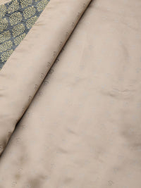 SOJANYA Lelaki Mustard Brown & Teal Green Jacquard Etnik Motif Kurta Lurus dengan Churidar