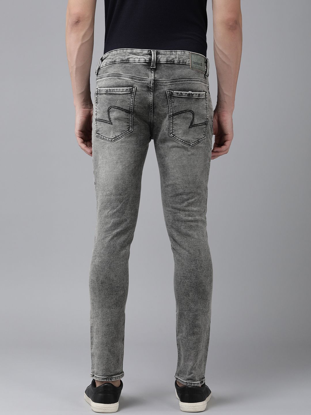 SPYKAR Men Super Skinny Fit Low-Rise Heavy Fade Stretchable Jeans