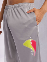 HRX by Hrithik Roshan Men Mid-Rise Rapid-Dry Brand Logo Print Running Track Pants