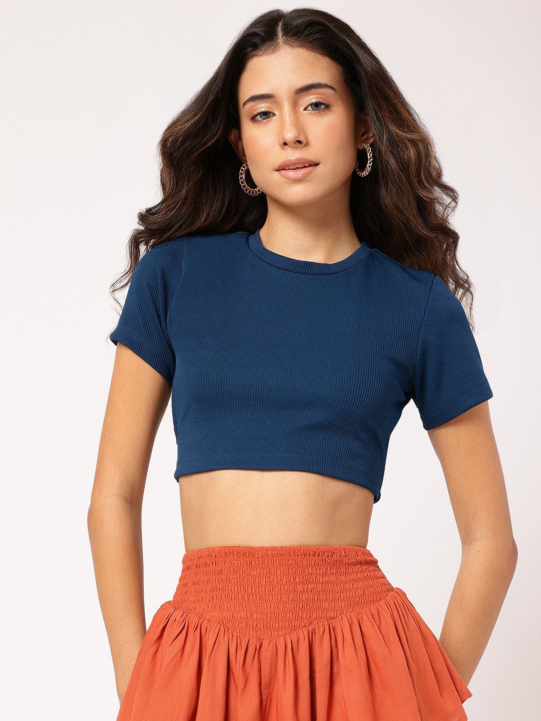DressBerry Ribbed Rebel Open Tie-Up Back Crop Top