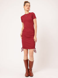 DressBerry Ruched Ribbed Bodycon Dress