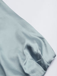 DressBerry High-Low Drama Ruched Satin Top